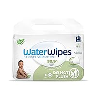 Plastic-Free Textured Clean, Toddler & Baby Wipes, 99.9% Water Based Wipes, Unscented & Hypoallergenic for Sensitive Skin, 240 Count (4 packs), Packaging May Vary
