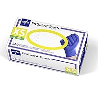 FitGuard Touch Nitrile Exam Gloves,300 Count, X-Small, Powder Free,Disposable,Not Made with Natural Rubber Latex,Excellent Sense of Touch for Medical Tasks,Durable for Household Chores & More