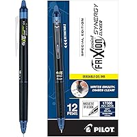 PILOT, FriXion Synergy Clicker Erasable, Refillable, Retractable Gel Ink Pens, Extra Fine Point 0.5 mm, Pack of 12, Navy Ink