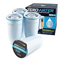 ZeroWater Official Replacement Filter - 5-Stage 0 TDS Filter Replacement - System IAPMO Certified to Reduce Lead, Chromium, and PFOA/PFOS, 4-Pack