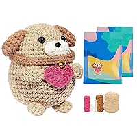 Beginner Crochet Kits DIY Crochet Dog Kits Including Crochet Hook Yarn Step-by-Step Instruction For Kid Adult Versatile Tools