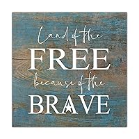 Motivational Wood Pallet Sign Land of The Free Because of The Brave Rustic Wooden Wall Hanging Door Sign Wall Hanging Door Sign Countryside Wood Plank Hanging Sign for Patio Living Room Wall Decor
