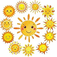 gisgfim 60 Pcs Sunshine Decorations Sun Cutouts 12 Designs Bulletin Board Decoration Happy Sun Bulletin Board Cutouts Decor for Spring Summer Sunshine Party Supplies Baby Shower