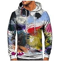 Hoodies Graphic,Oversize Tie-Dye Sweatshirt For Men 3D Novelty Hoodies Cool Graphic Drawstring Pullover With Pocket