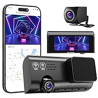 Dash Cam Front and Rear - 4K smanic Dual Dash Camera for Cars Built-in WiFi GPS 3.16” IPS Screen,Dashboard Recorder 170° Wide Angle, WDR,Dashcams,Night Vision, Loop Recording Support 128GB Max