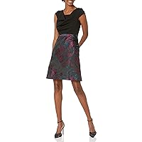 Adrianna Papell Women's Knit Crepe and Jacquard Dress