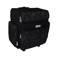 Everything Mary Rolling Craft Bag, Black & White - Papercraft Tote with Wheels for Scrapbook & Art Storage - Organizer Case for IRIS Boxes, Supplies & Accessories - for Teachers & Medical