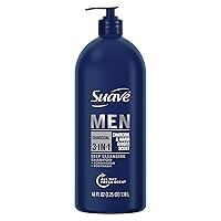 Suave Men 3 in 1 Shampoo Conditioner Bodywash Men's Body Wash, Shampoo, Conditioner Charcoal Warm, Stimulating Scent 40 oz