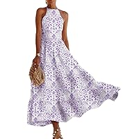 Summer Long Dress Elegant Robe Dress Party Sleeveless Dresses Women Casual Sundress Vintage Maxi Dresses for Women