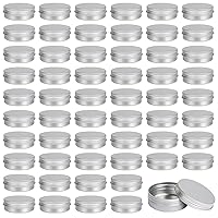 Moretoes 60 Pack Tins, 2Oz Metal Round Tins, Aluminum Tin Cans Containers with Screw Lid for Lotion Bars, Balms, Salve, Spices or Beard Balm