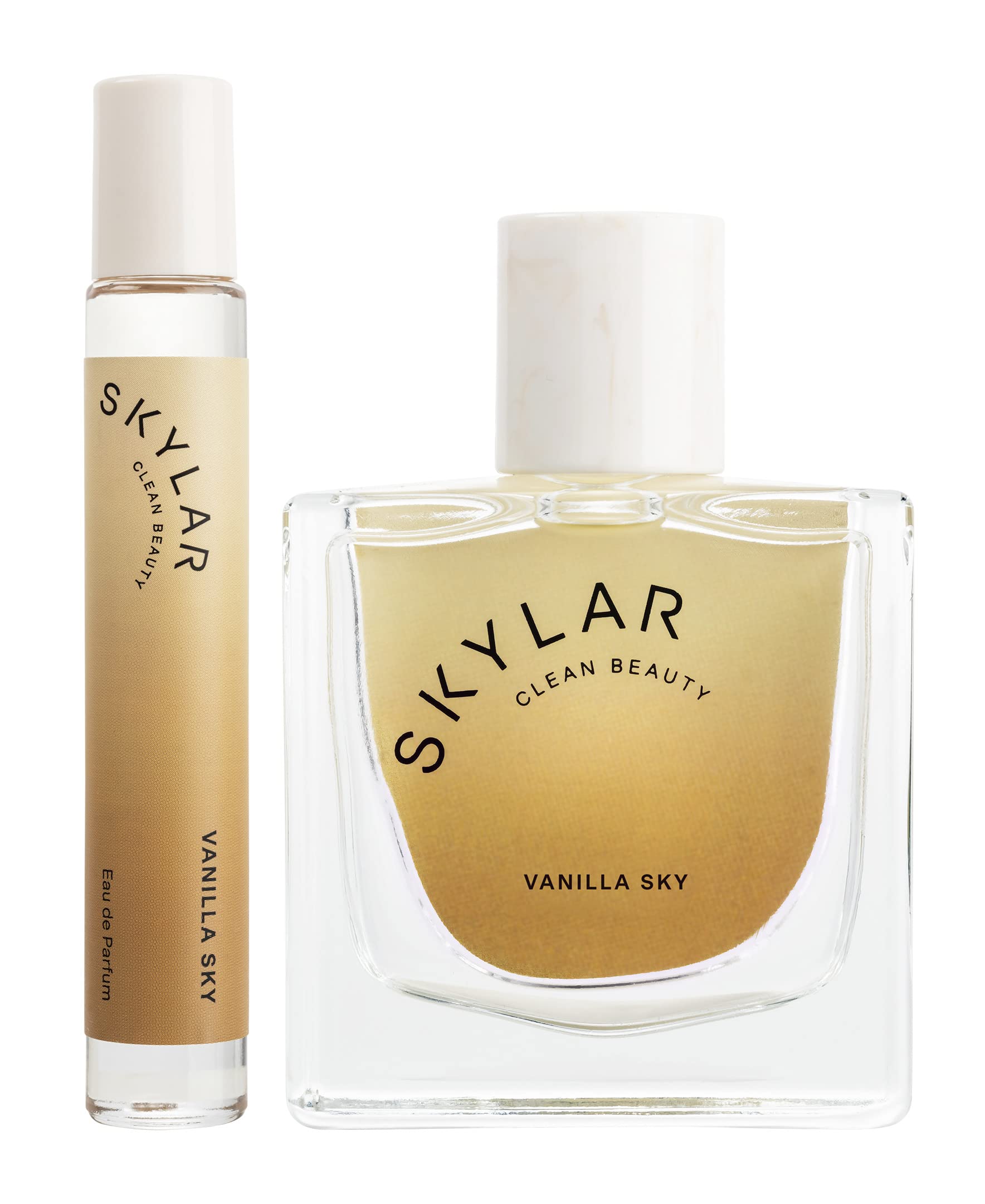 Skylar Vanilla Sky Eau de Perfume Set, 1.7oz + 0.33oz Rollerball - Hypoallergenic & Clean Perfume for Women & Men - Gourmand Perfume with Notes of Cappuccino, Vanilla & Caramelized Cedar