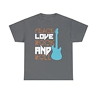 Cool Peace Love Rock and Roll Harmonic Companion Notes of Comfort Song’s Unisex Heavy Cotton T-Shirt