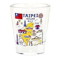 Taipei Taiwan Landmarks and Icons Collage Shot Glass