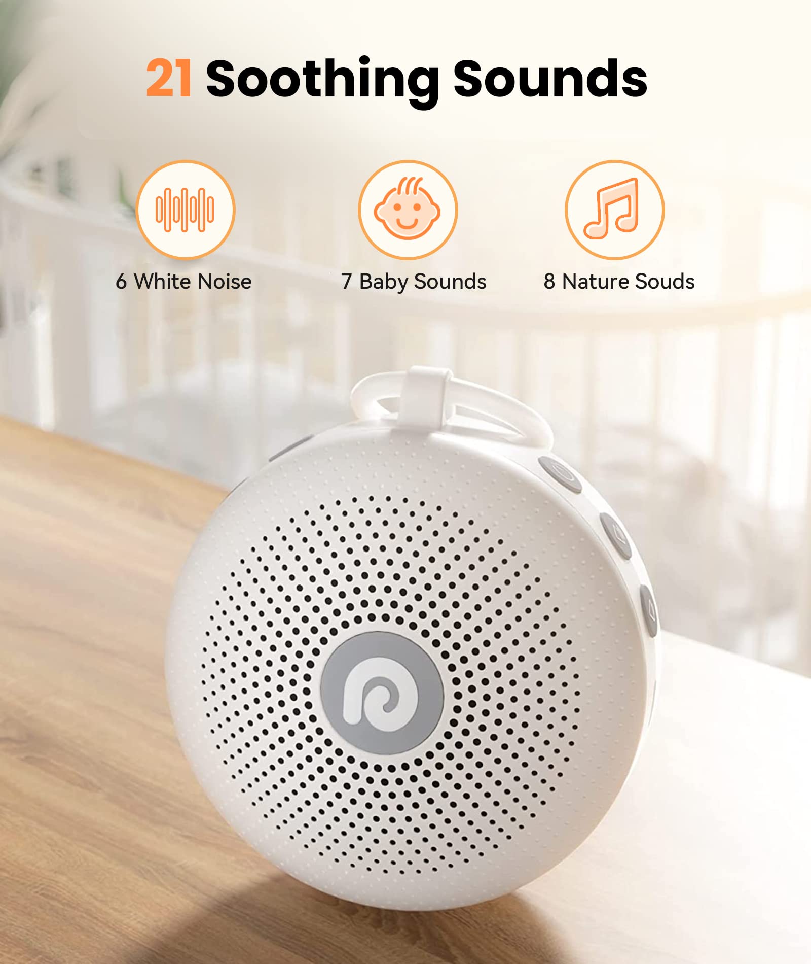 Dreamegg D11 Max White Bundle with XT-6 Grey Portable Sound Machine for Baby, Soothing Sound, Noise Canceling for Office&Sleeping, Sound Therapy for Home, Travel, Registry Gift