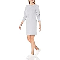 Amazon Essentials Women's Crewneck Long-Sleeve Fleece Above-The-Knee Dress