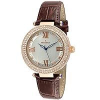 Peugeot Women's Luxury 14k Rose Gold Plated Leather Dress Watch