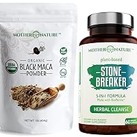 Mother Nature Organics Superfoods for Organic Living Black Maca Root Powder with Chanca Piedra Stone Breaker Capsules - Energy, Wellness, Urinary Tract - Vegan, Non-GMO