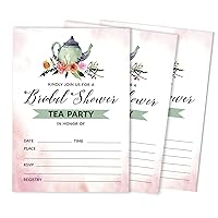 30 Bridal Shower Invitations Tea Party Wedding Fill-In Style Invites Blank Invites