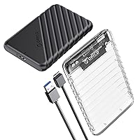 ORICO 2.5 inch External Hard Drive Enclosure USB 3.0 to SATA III Tool-Free Clear Hard Disk Case for 7mm 9.5mm SATA HDD SSD Max 6TB Support