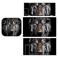 Native American Wolf Earphone Decal Stickers Cover Skin Protective FacePlate for Nintendo Switch