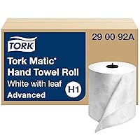 Matic Hand Towel Roll, White With Gray Leaf, Advanced, H1, 100% Recycled Fiber, High Absorbency, Medium Capacity, 2-Ply, 6 Rolls x 525 ft - 290092A