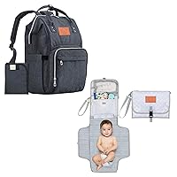 KeaBabies Diaper Bag Backpack and Portable Diaper Changing Pad - Waterproof Multi Function Baby Travel Bags - Waterproof Foldable Baby Changing Mat - Diaper Changing Station -Travel Diaper Change Pad