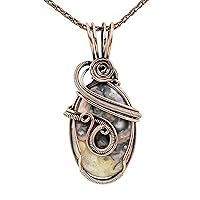 Gemstone Pendant Copper Wire Wrapped Jewelry Necklace 20