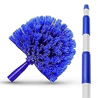 Cobweb Duster Extendable 18 Foot High Reach Ceiling Fan Duster | 3-Stage Aluminum Telescoping Pole | Medium Stiff Bristles | Long Handle Webster Microfiber Duster For Cleaning | U.S Duster Co.