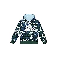 adidas Boy's Camo All Over Print Hooded Pullover (Big Kids) Navy/Green LG (14-16 Big Kids)