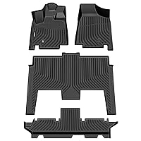 Floor Mats for 2008-2020 Grand Caravan 7 Seat/ 2008-2016 Town & Country (Stow'n Go Only), Car Mats All Weather Custom Floor Liners Full Set 1st 2nd 3rd Row, Automotive Floor Mats TPE Black