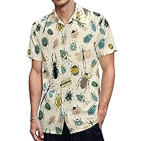 Insect Men's Shirts Short Sleeve Hawaiian Shirt Beach Casual Work Shirt Tops