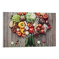 Food, Vegetables, Pepper, Cabbage, Still Life, Tree, Tomato, Garlic, Vegetable, Onion, Potato Poster Canvas Painting Posters And Prints Wall Art Pictures for Living Room Bedroom Decor 12x18inch(30x45