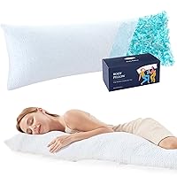 Body Pillow for Adults Long Pillow for Bed Full Body Pillow for Side Sleeper Soft Pregnancy Pillows for Sleeping Memory Foam & Cooling Pillow Cover with Zipper 20 * 54 Inch