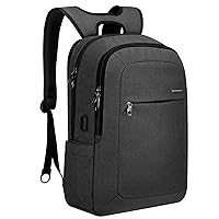 Laptop Backpack, 17 Inch Slim Laptop Backpack With USB Charging Port, Anti Theft Laptop Backpack for Men/Women, Durable Commute College Business Dayback, Grey Black