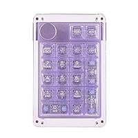 KiiBoom Phantom 21 Hot Swappable Crystal Acrylic Numpad, BT5.0/2.4GHz/USB-C Triple Mode NKRO Programmable Numeric Keypad with Knob, South-Facing RGB, 1900mAh Battery for Win/Mac (Purple)