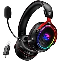 Ozeino Wireless Gaming Headset for PS5 PS4 PC Laptop -7.1 Surround Sound, Detachable Noise-Canceling Mic, 33H Playtime, 50mm Driver PS5 Headset