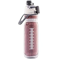 O2COOL Mist 'N Sip Misting Water Bottle No Leak Pull Top Spout Sports Water Bottle 20 oz (Football)
