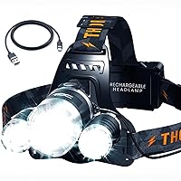 TDC Headlamp Rechargeable USB-C, 1080 Lumen, Super Bright Head Lamps Led Rechargeable, Waterproof Head Lights for Forehead, Head Flashlight for Adults