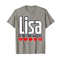 Lisa Is In The House Retro Hearts First Name Love Lisa T-Shirt