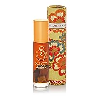 Amber Perfume Oil Roll-On by Sage- 1/4 oz, Vegan & Cruelty-Free, Earthy Scent, Amber, Blood Orange, Musk