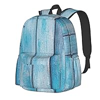 Wooden Planks Texture Wallpaper Printed Casual Daypack with side mesh pockets Laptop Backpack Travel Rucksack for Men Women
