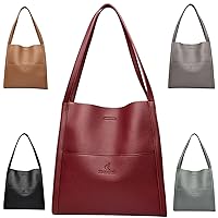 Solid Color Genuine Leather Tote Shoulder Bag 2024 New Purse for Women Satchel Handbag Crossbody Bag Large Capacity