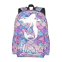 YISHOW 17 Inch Backpack With Adjustable Shoulder Straps Mermaid Beauty Lightweight Bookbag Casual Daypack For Travel Work
