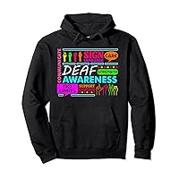 Deaf Awareness Sign Deafness Hearing Loss Warrior Pullover Hoodie