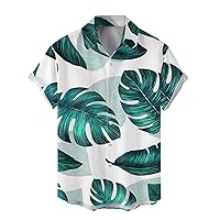 Tropical Hawaiian Shirts for Men Button Down Summer Casual Caribbean Short Sleeve Funny Cruise Trendy Graphic Lapel