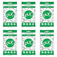 PUR 100% Xylitol Chewing Gum, Sugar-Free + Aspartame Free, Spearmint, 6 Count