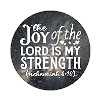 50 Pieces The Joy of The Lord Is My Strength Vinyl Decal Sticker Inspiration Heart Warming Vinyl Decal Waterproof Sticker Vinyl Stickers For Laptop Guitar Motorcycle Bike Skateboard 3inch