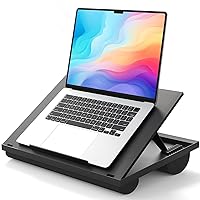 Adjustable Laptop Stand with 8 Angles - Dual Cushion Desk for Sofa, Bed, Car or Work Table by HUANUO