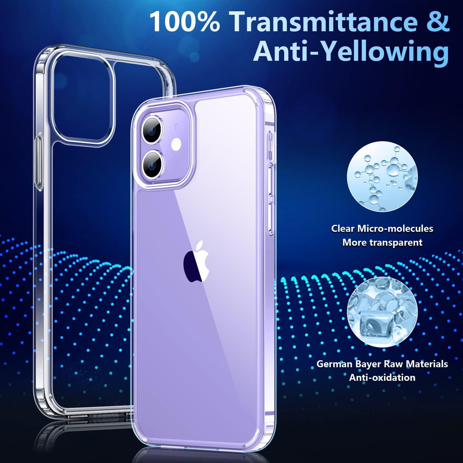 Temdan Slim Case Designed for iPhone 12 Case/Designed for iPhone 12 Pro Case -Transparent