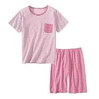 Toddler Boys Girls Summer Cotton Stripes Short Pajama Set Kids Jammies Sleepwear